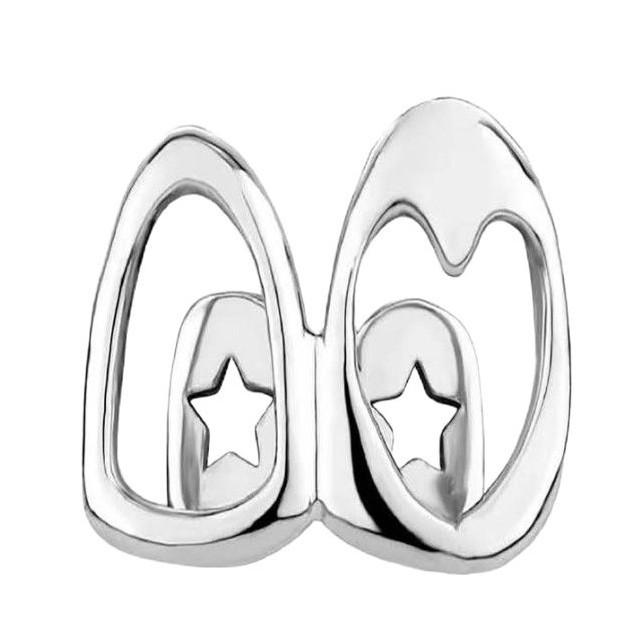 Jinwu Two-Tone Hollow Heart Grillz - Hip Hop Gold Teeth Streetwear Accessory