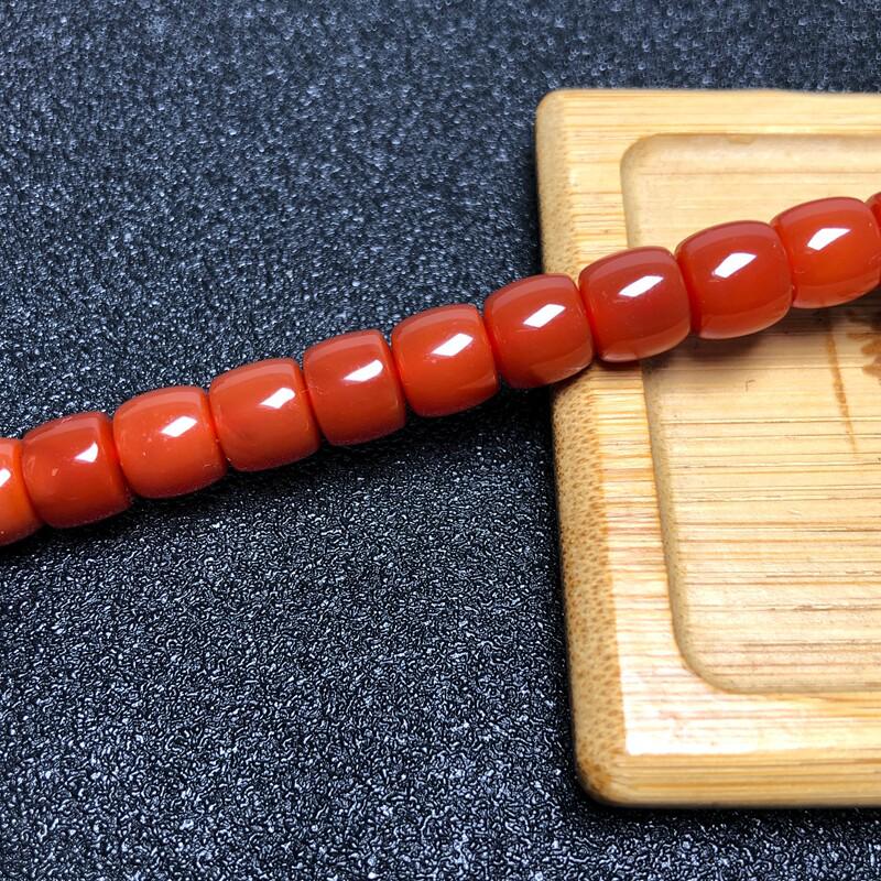 Red Agate Straight Cut Old-Style Beads - Spacer, Loose, Star Moon Bodhi Prayer Beads for DIY Bracelets.