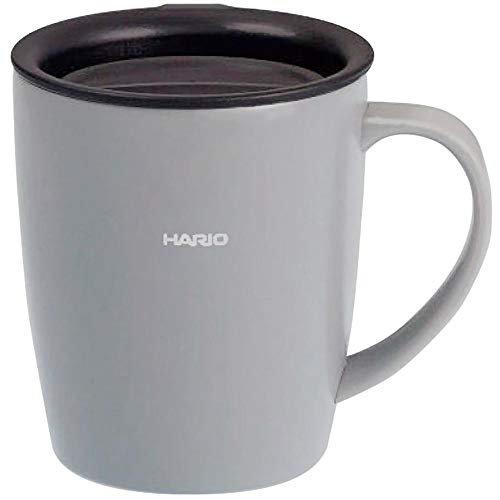 HARIO Ceramic Coated Vacuum Double Wall Insulated Tumbler 350mL White CTF-350-W with Rotary Lid