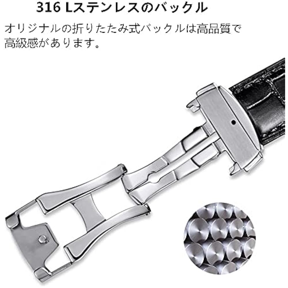 [Nywing] Watch Band Omega Strap Omega 19mm 20mm 21mm 22mm D Buckle Genuine Leather Crocodile Patt...