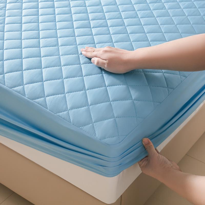 Waterproof Mattress Protector Cover Bed Fitted Sheet Single/Double/135/150/160 Muti Size Gray/White/Blue/Red No Pillowcases