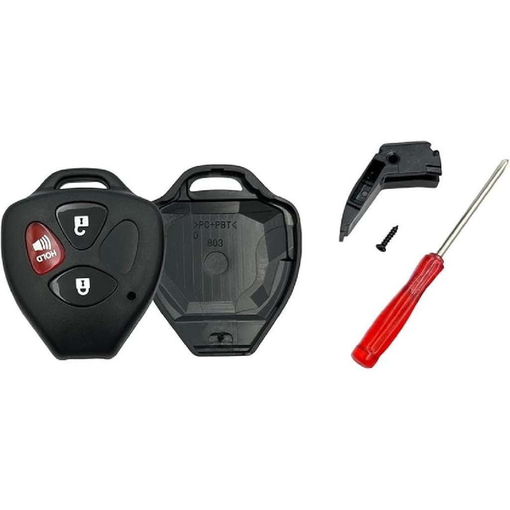 Key Fob Shell Case Replacement for 3 Button Toyota,Key Fob Cover with Screwdriver,Compatible for 2006-2018 Toyota 4Runner Corolla Matrix RAV4 Venza