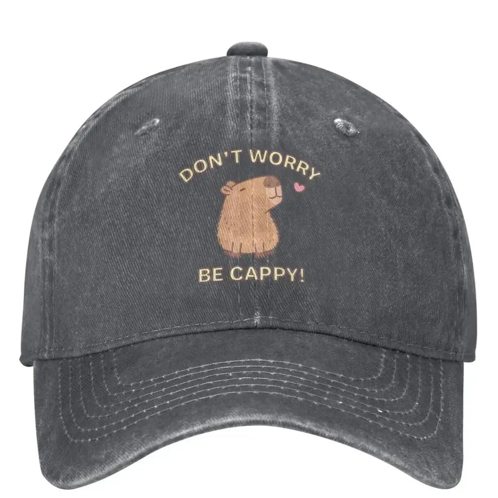 Funny Dont Worry Be Cappy Baseball Cap Happy Capybara Streetwear Men Adult Hip Hop Hats Outdoor Sport Baseball Caps Gift Idea
