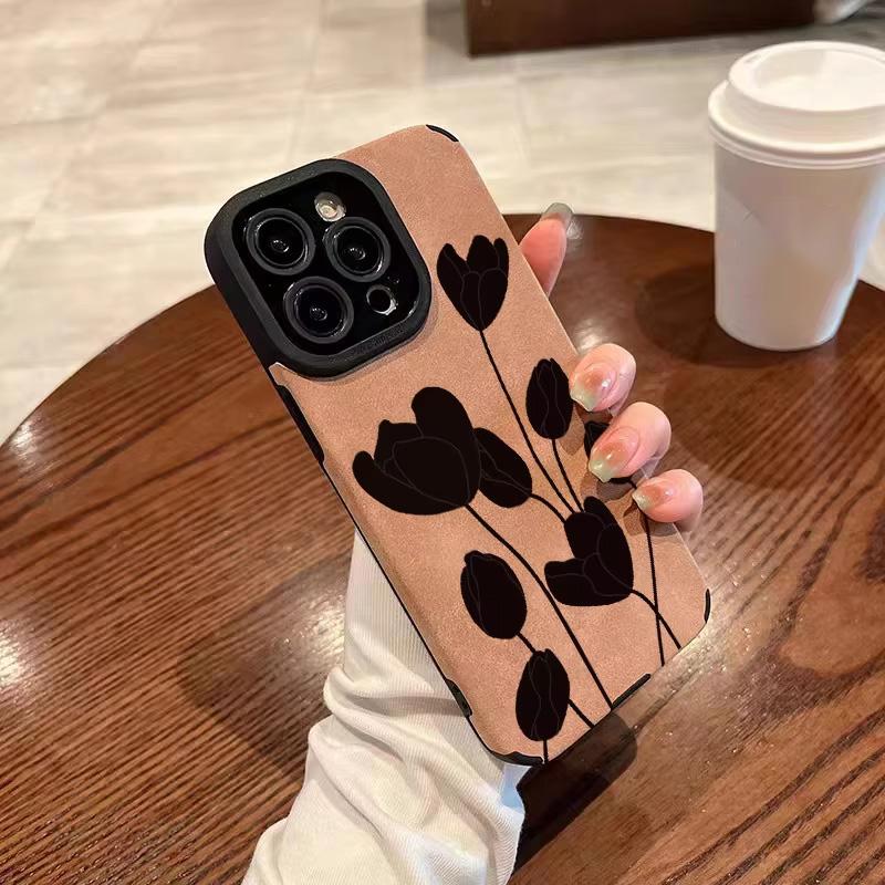 2026 New Small Flower Flip Fur Phone Case For iPhone 11 12 13 14 15 16 17 Pro Max XR X XS 16 Plus 17 Air 16E Protective Cover