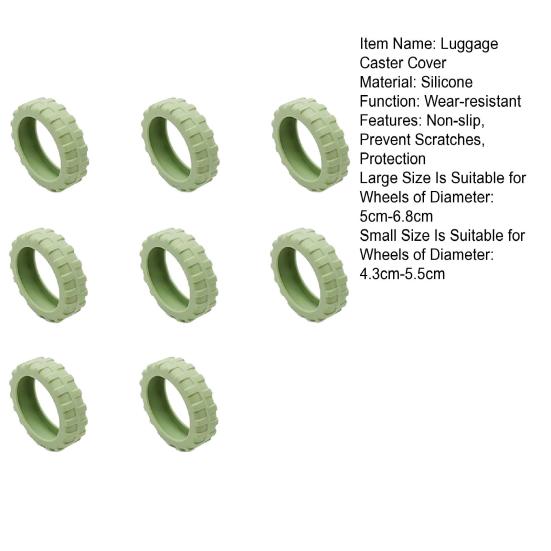 8 ks krytů na kolečka na zavazadla, silné, snižují hluk, ochrana koleček, zabraňují poškrábání, protiskluzové kryty na kolečka kufrů, odolné proti opotřebení, vodotěsné, kola