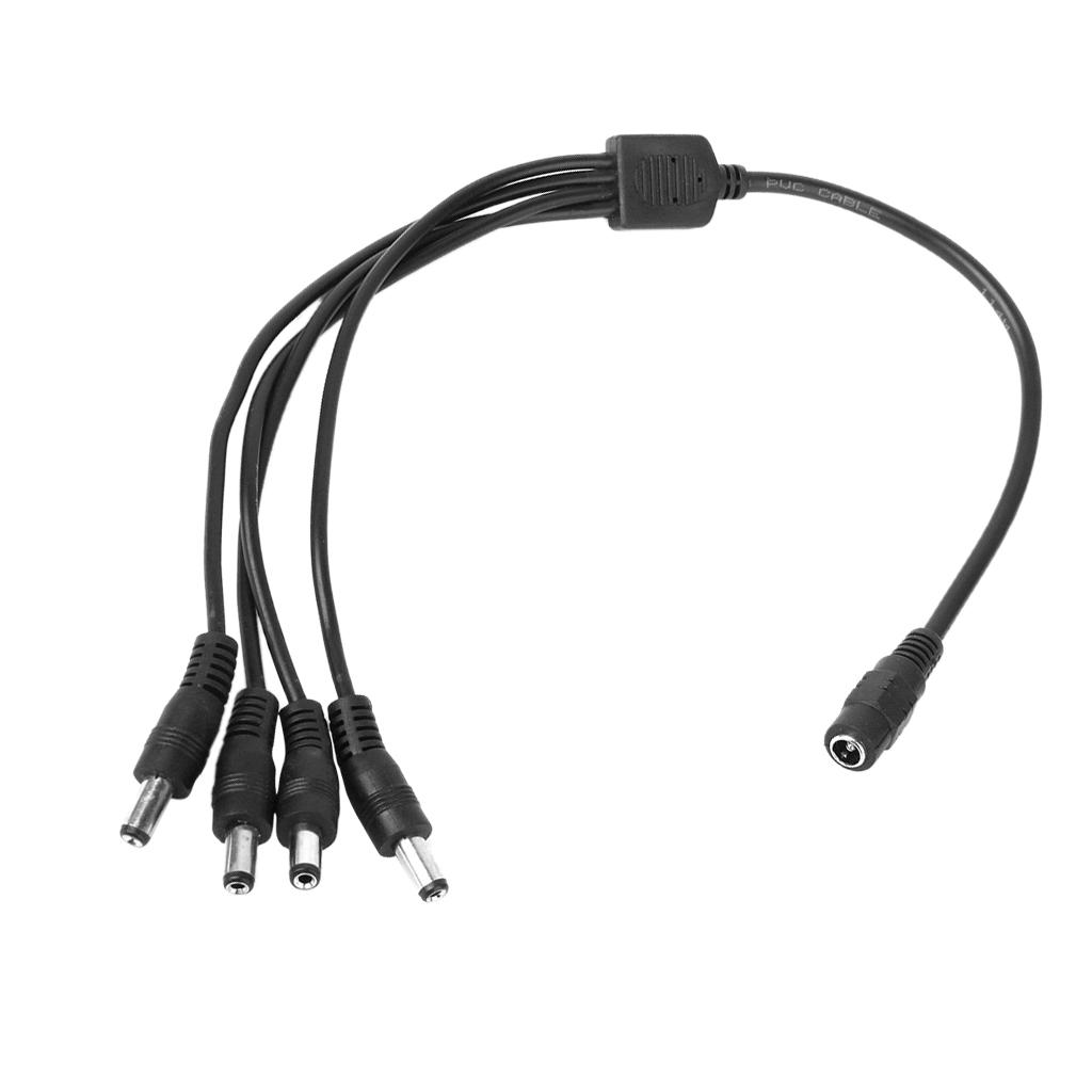 DC Female to 4 Male Power Splitter Adapter Cable for