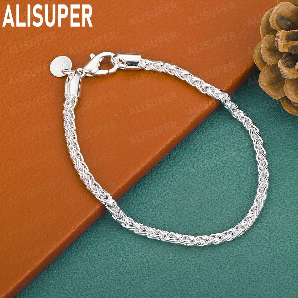 925 Sterling Silver Solid Polished Braided Cable Bracelet - Fashion Gift Jewelry