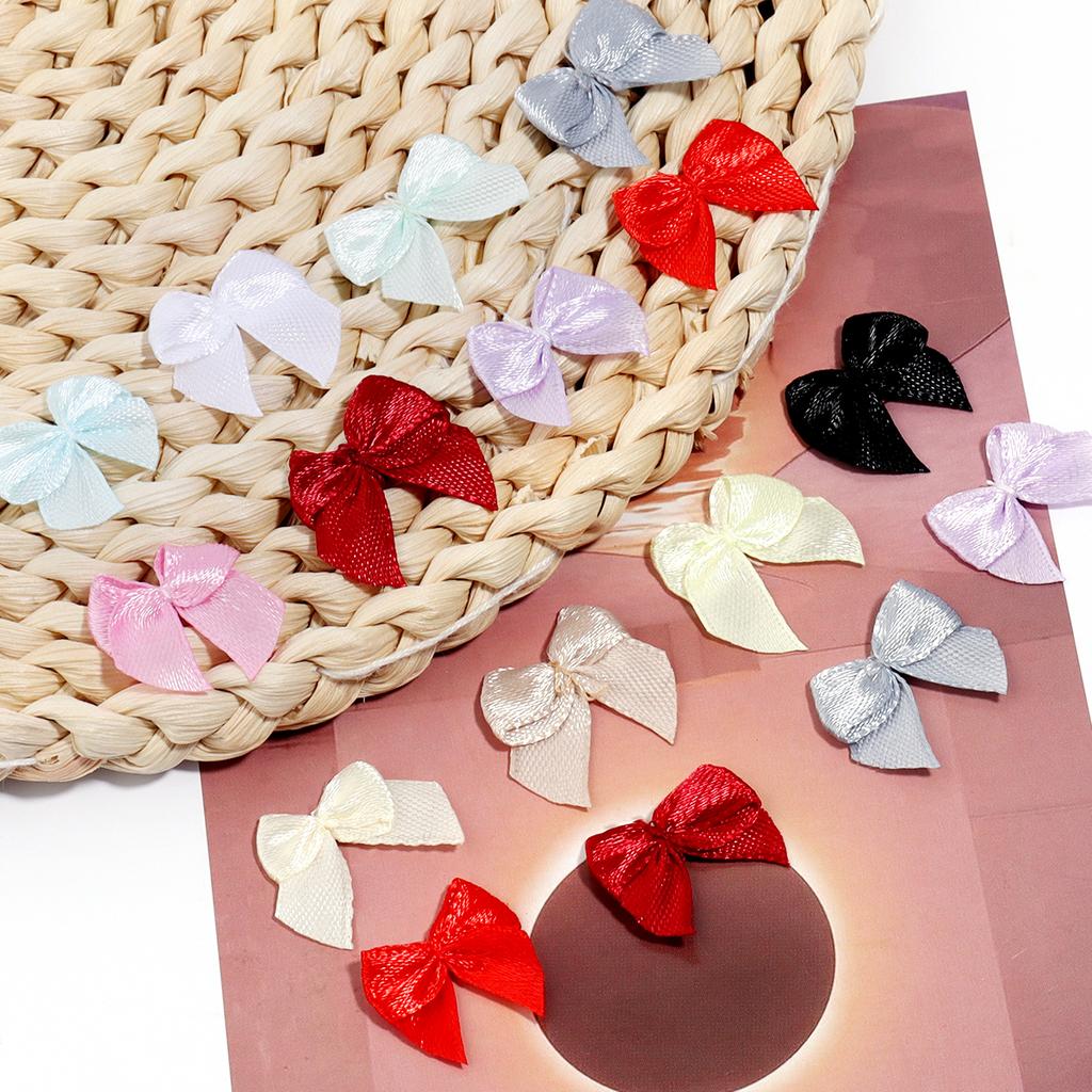 100 Stück/Los Polyester Satinband Schleifen Bunte Kleine Schleifen Für DIY Handnähen Kleidung Weihnachtsfeier Dekoration Zubehör
