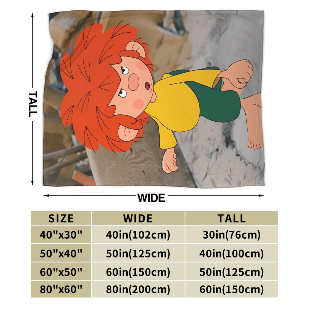 P-Pumuckl Super Teplá deka Dětská plyšová přehozová deka Grafická deka na pohovku/křeslo Flanelová přehozová deka na postel Potah na pohovku/postel