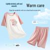 Girls' Antibacterial Cotton Short Sleeve Summer Pajama & Home Wear Set
