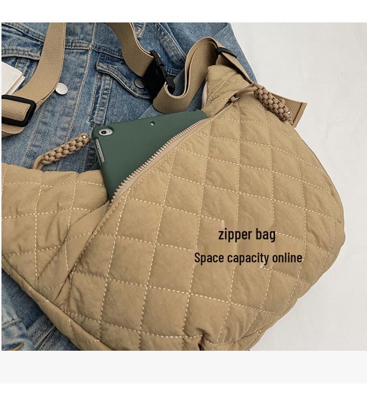 Nylon Diamond Lattice Women's Tote: 2025 Versatile, Large-Capacity, Casual Shoulder & Crossbody Bag