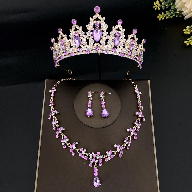 

Роскошная свадебная тиара в стиле барокко, головной убор, хрустальная корона принцессы, зеленая, розовая, синяя, женская диадема для девочек, фата, аксессуары для волос