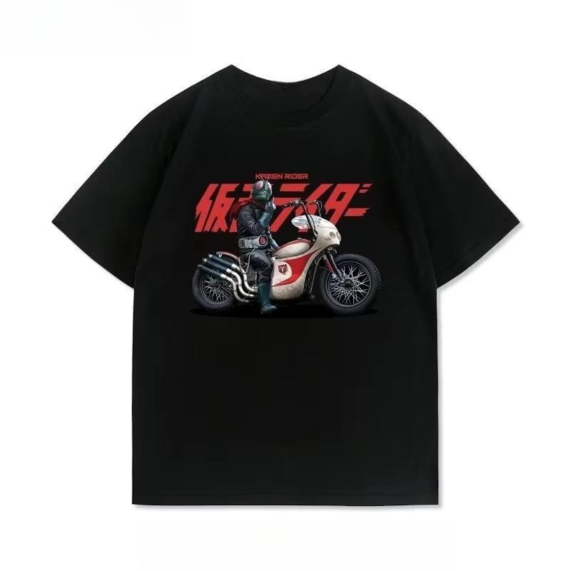 KaUnisex Rider Animation Peripheral Joint Summer Short Sleeve TShirt Unisexs Interior Clothes Pure Cotton Casual Trend Top
