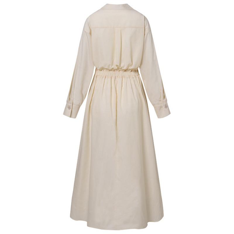 Elastic High-waisted Slimming Temperament Preppy Cardigan Dress