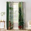 Christmas Tree Watercolor Lantern Gift Window View Blackout Curtains For Living Room Bedroom Window Treatment Blinds Drapes