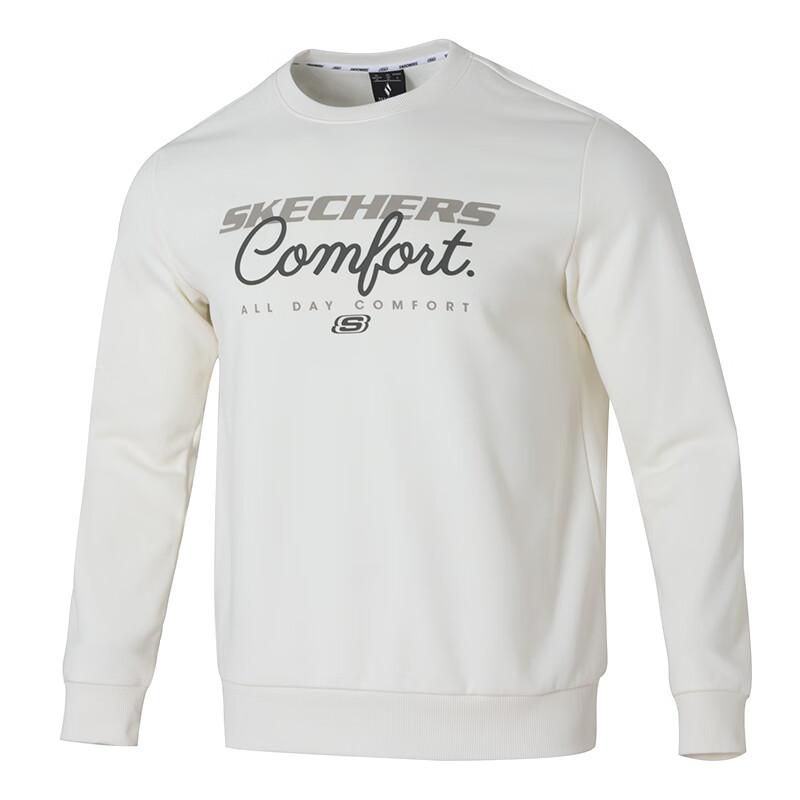 Skechers Colorful Casual Series Logo Fleece Pullover Round Neck Long Sleeve Sweatshirt Men sweatshirt FHL422M037-0074 L