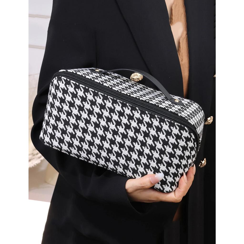 Trousse cosmetica Thousand Bird Grid per donna Grande capacità Portatile Borsa portaoggetti da viaggio 1 pz