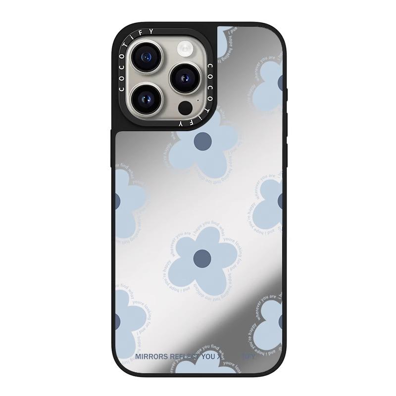 For IPhone for Apple 16promax Mobile Phone Case 16plus/11/16pro Blue Flower Flower 14 Creative 13