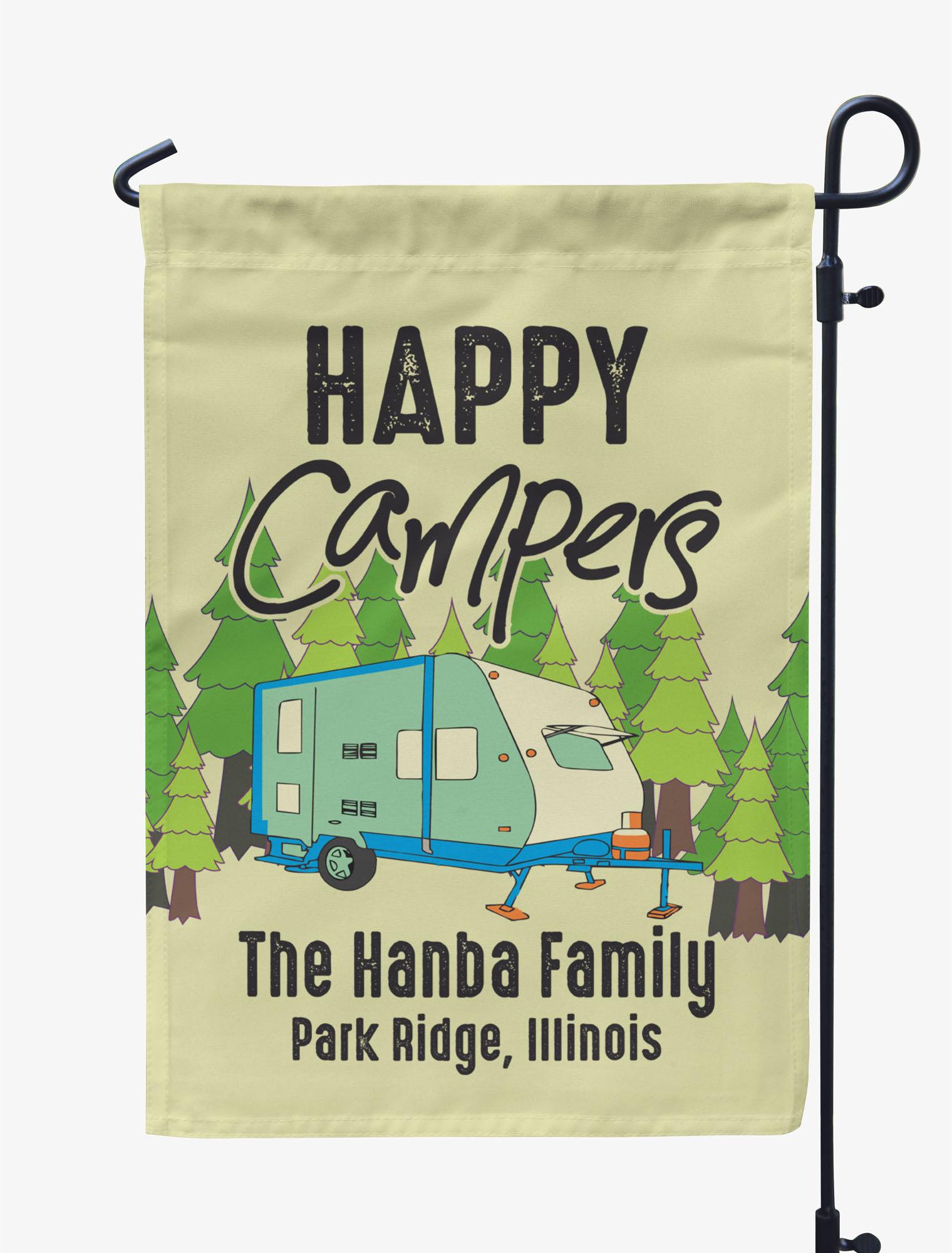 

Printtoo Tan Happy Campers Big Travel Trailer 12.5x18 Inches Double SidedA FlagsA Double Sided CampA FlagA CampsiteA FlagA Personalized 12.5 x 18 Inches дубильная кора