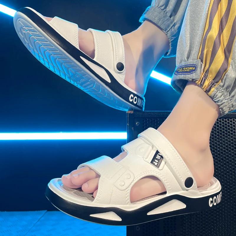 Men's Slippers Summer New Sandals EVA Light Adult Thick-soled Beach Shoes Non-slip Open-toe Sandals for Outdoor