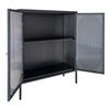 Low Display Cabinet - EBUY24 - Adelaide - 2 Glass Doors - Black - Steel 35x90x110 Cm
