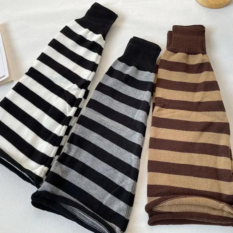 Gothic Women's Striped Leg Warmers Lolita Long Socks Knitted Leggings Japanese Sweets Winter girl Socks Kawaii Arm Ankle Warmers