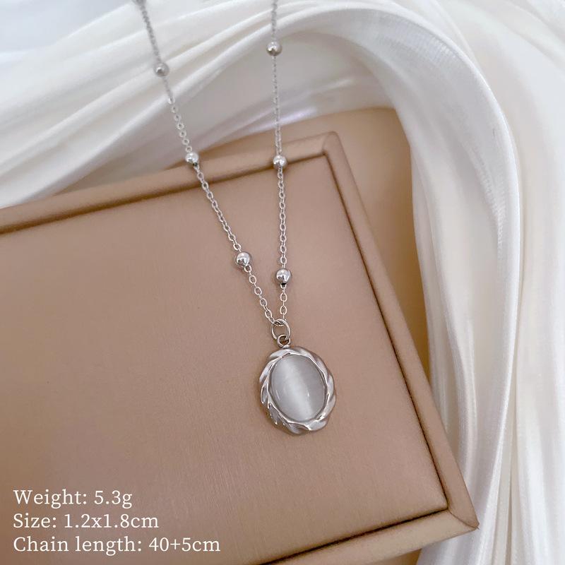 Geometric Planet Personality Minimalist Wind Furnace Real Gold Necklace Female Collarbone Chain