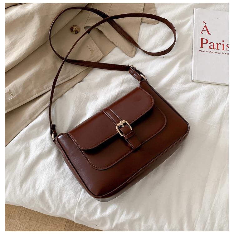 Piccola Borsa Quadrata in PU con Patta Superiore per Uso Quotidiano Casual