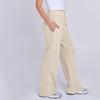 Pantaloni della tuta larghi da donna, a vita alta, svasati, con coulisse, sportivi