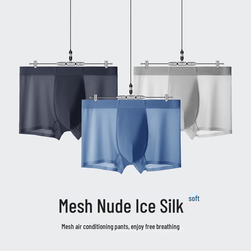 Men's Ultra-Thin Cool Ice Silk Breathable Seamless Boxer Briefs - 120 Pack