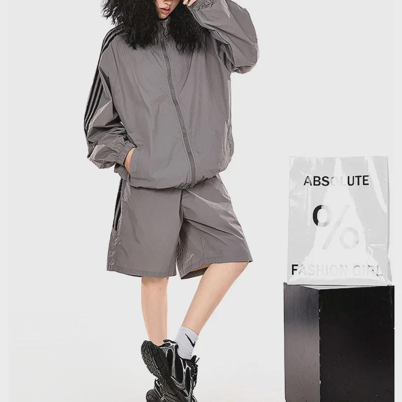 Summer 2024 Breathable Ice Silk Sports Suit: UV-Protective, Korean-Style Two-Piece Jacket