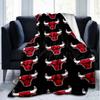 Bulls Print Flannel Blanket, Soft Warm Lightweight Throw Blanket for Living Room,Sofa Bed Camping Office