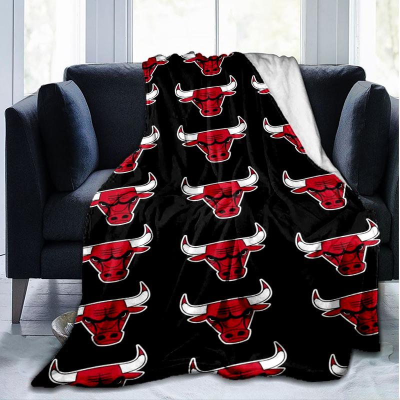 Bulls Print Flannel Blanket, Soft Warm Lightweight Throw Blanket for Living Room,Sofa Bed Camping Office