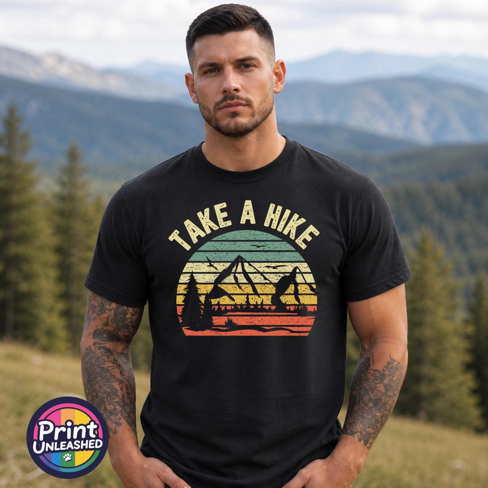 Take A Hike T Shirt Funny Hiking Tee Vintage Mountain Outdoor Adventure Gift 2XL