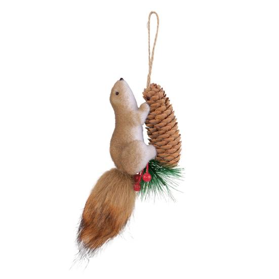 Artificial Squirrel Christmas Hanging Ornament Holiday Pendant Home Wall Decor Christmas Tree Decoration