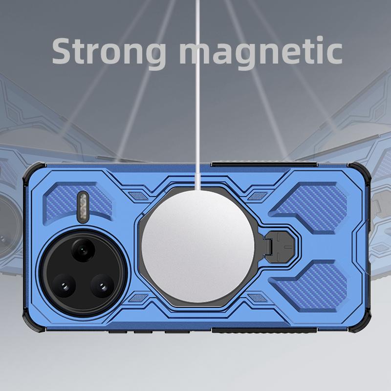 KEYSION Shockproof Magnetic Case for POCO F7 Pro 5G Upright Live Metal Ring Stand Phone Back Cover for Xiaomi POCO F7 Ultra 5G