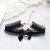 Sweet Heart Pendant Bowknot Neckband Choker Jewelry Temperament Elegant Neck Chain Women Clavicle Chain Necklace