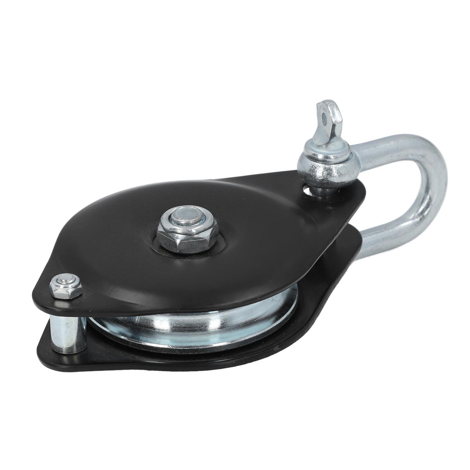 

Single Pulley Roller Heavy Duty Universal 0.5T Load Lifting Crane Snatch Block Bearing Hook Boat Accessories