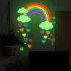 Glow-In-The-Dark Rainbow Heart Toilet Stickers Self-Adhesive Removable Wall Decals Car Stickers Glowing Home Decor