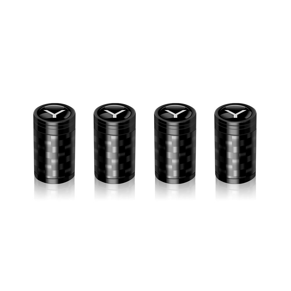 1Set Aluminum Carbon Fiber Styling Anti-theft Auto Tire Valve Caps Wheel Tires Stem Airtight Covers For Tesla Model 3 Y X Z LOGO