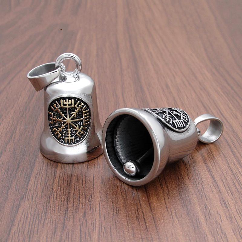 Guardian Biker Bell With Hanger Guardian Bell Viking Symbol Engraved Bicycle Bell Motorcycle Key Chain