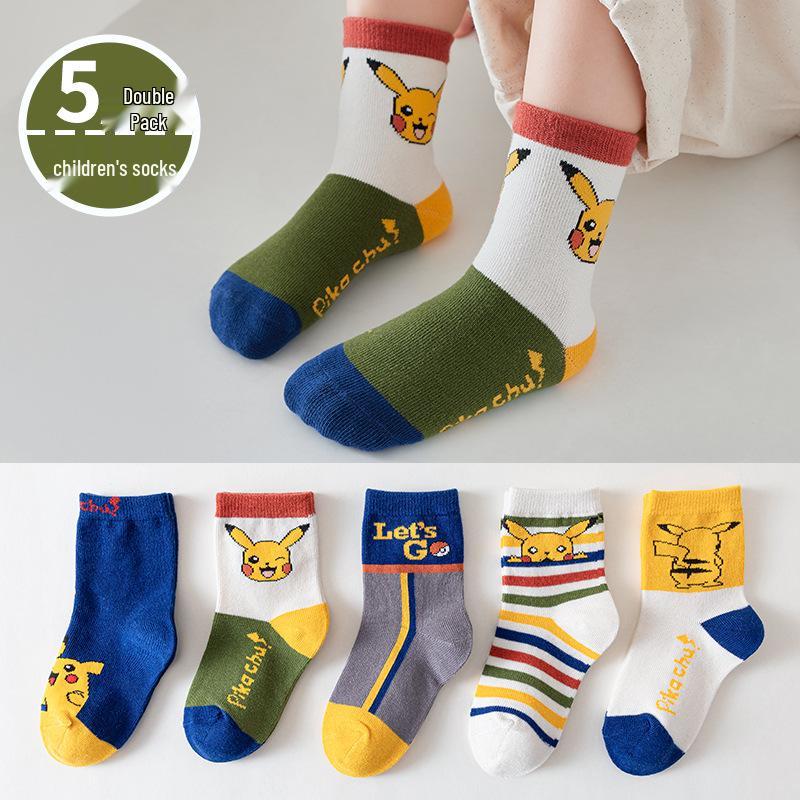 Capybara Kids' Cotton Mid-Calf Socks with Cartoon Designs for Spring, Autumn, and Winter