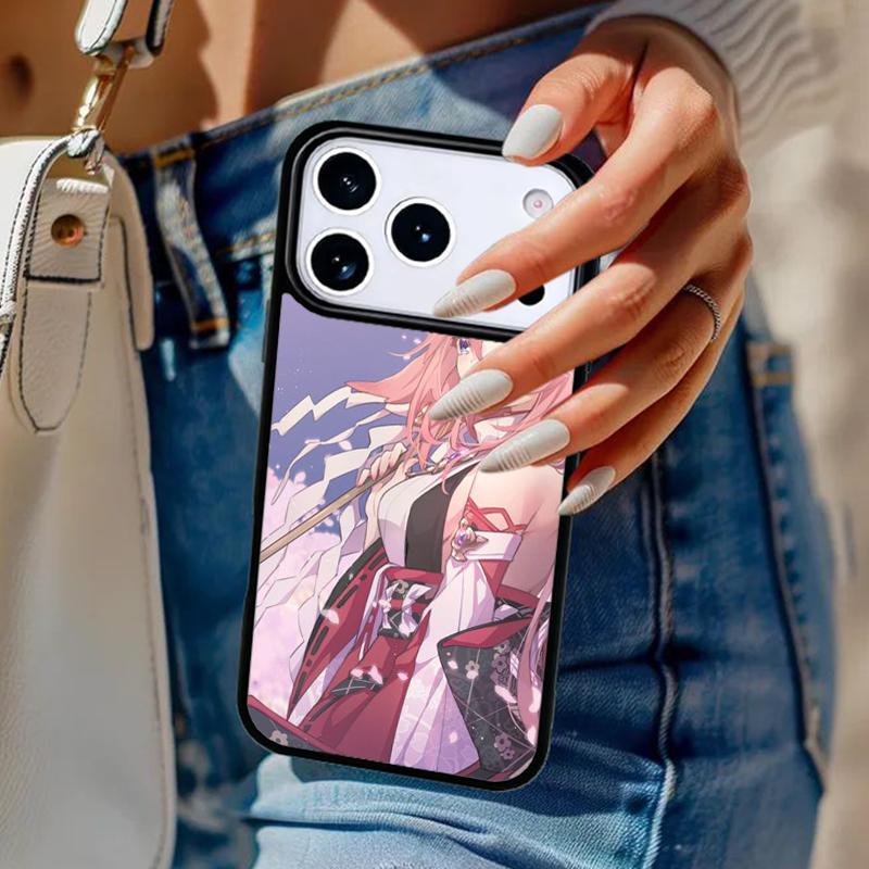 Genshin Impact Yae Miko Phone Case For iPhone 17 Air 14 15 13 12 Max Cover For Apple 14 15 16 16e 11 Pro Max Plus Coque