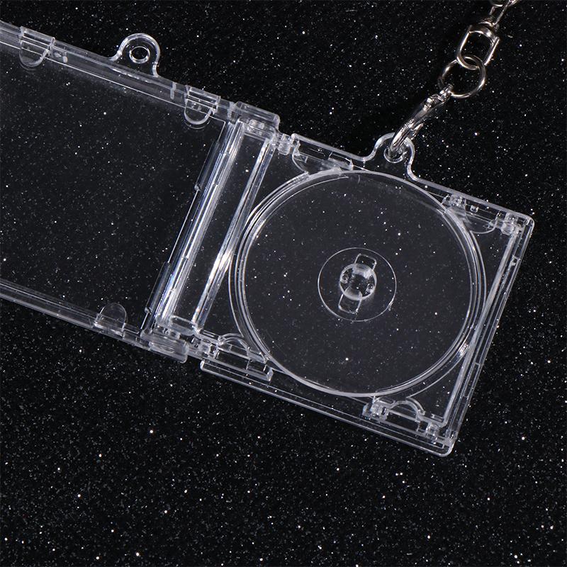 Perifer minnesmerke Blankt album Mini CD-etui Nøkkelring CD-spillerformet nøkkelanheng For DIY-ryggsekkhengende dekorasjon