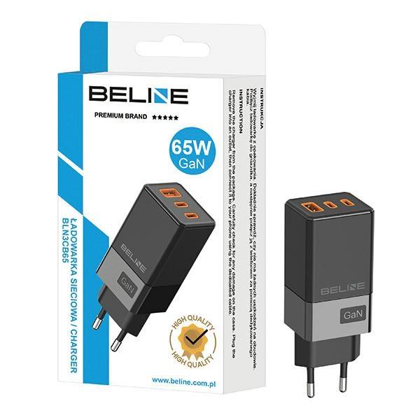 Beline Ład. Siec. 2X Usb-C + 1X Usb 65Wczarny/Black (Only Head) Pd 3.0 + Qc 3.0 Bln3Cb65 Gan