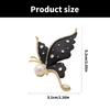 Handcrafted Rhinestones Butterfly Brooch Unique Pearls Inlayed Butterfly Lapel Pin Metal Brooch for Fashionable Women