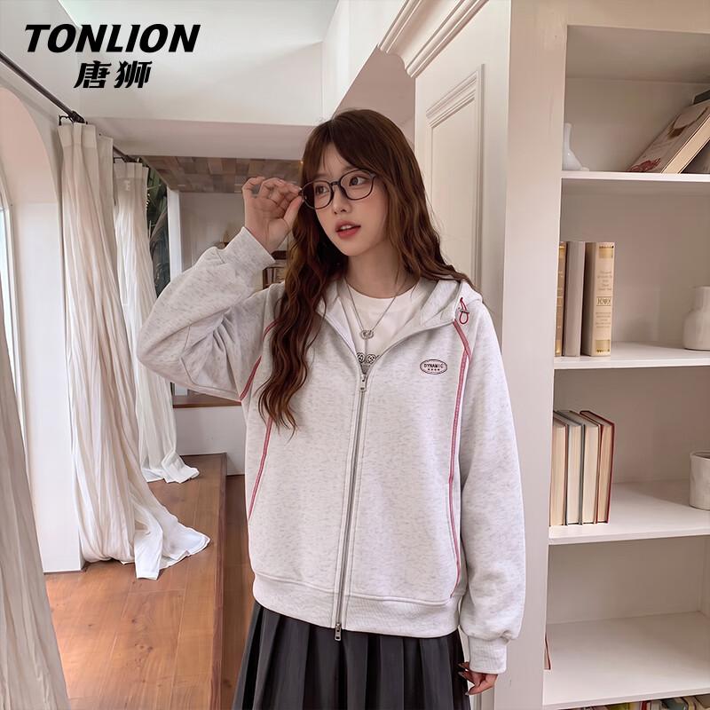 TonLion Women's Hooded Sweatshirt Jacket