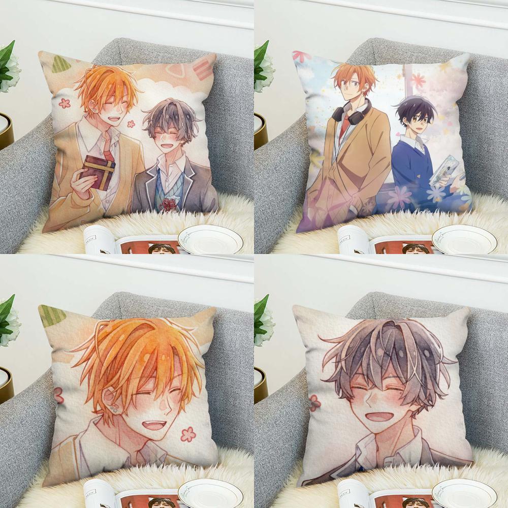 SSasaki And Miyano Pillow Case For Car Sofa Decorative Home Doublesided Print Plush Square Throw Pillow Cushion Cover