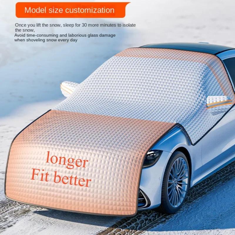 Car Snow Shield, Sunshade Cover, Front Windshield Protector - Thickened, Extended Design for Winter and Sun Exposure