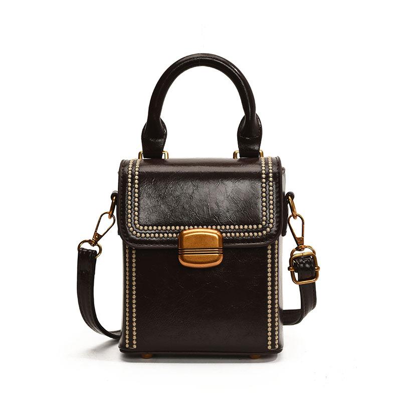 Today's fashion, retro, high-end portable box bag, simple temperament, versatile commuter messenger women's bag